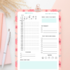 Spring Daily Planner Notepad Closeup