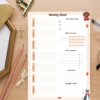 Dog daily planner notepad close up 2