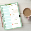 Cat Weekly Planner Notepad with coffee