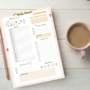 Dog Daily planner notepad with coffee